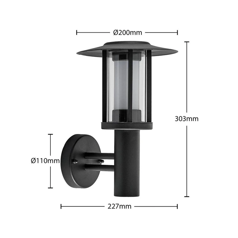Wandleuchte Wandlampe LED Lindby LED-Außenwandleuchte Gregory Außenleuchte