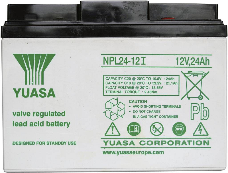 Yuasa Npl24 12 Yuanpl24/12 Bleiakku 12 V 24 Ah Blei Vlies (Agm) 166x125x175mm  B-Ware - 4016138323771