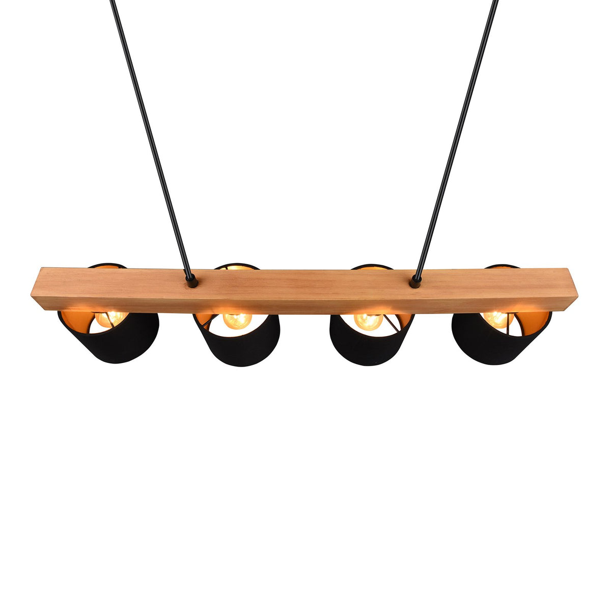 Reality Leuchten Pendelleuchte Cameron vierflammig schwarz Deckenlampe Lampe - 4017807502923
