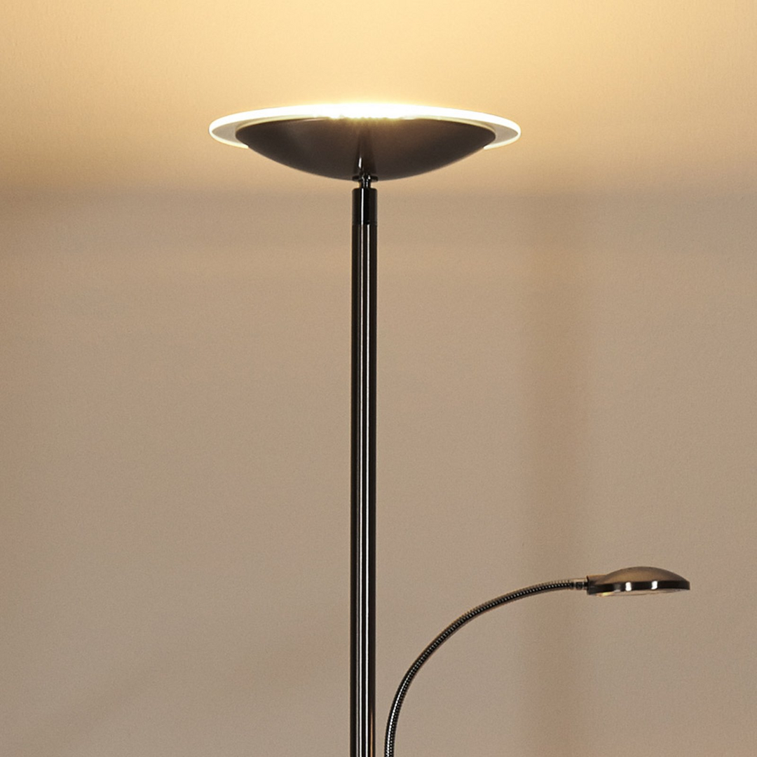 Malea Led Deckenfluter Deckenlampe Deckenleuchte Lampe Leuchte Lesearm Nickel B-Ware - 6291105701631