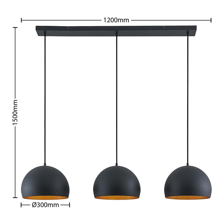 Lindby Tarjei Pendelleuchte Hängeleuchte Deckenlampe Leuchte 120cm schwarz-g835