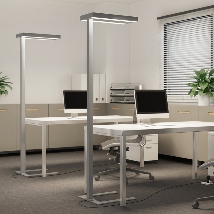 Arcchio Bertram Led Büro Stehlampe Sensor Cct Silber Stehleuchte Mit Touchdimmer B-Ware