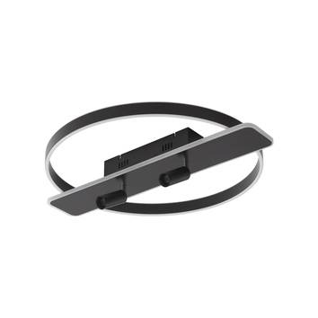 Lucande Stigla Led Deckenleuchte Deckenlampe Deckenlicht Leuchte Rund Schwarz B-Ware - 9922044