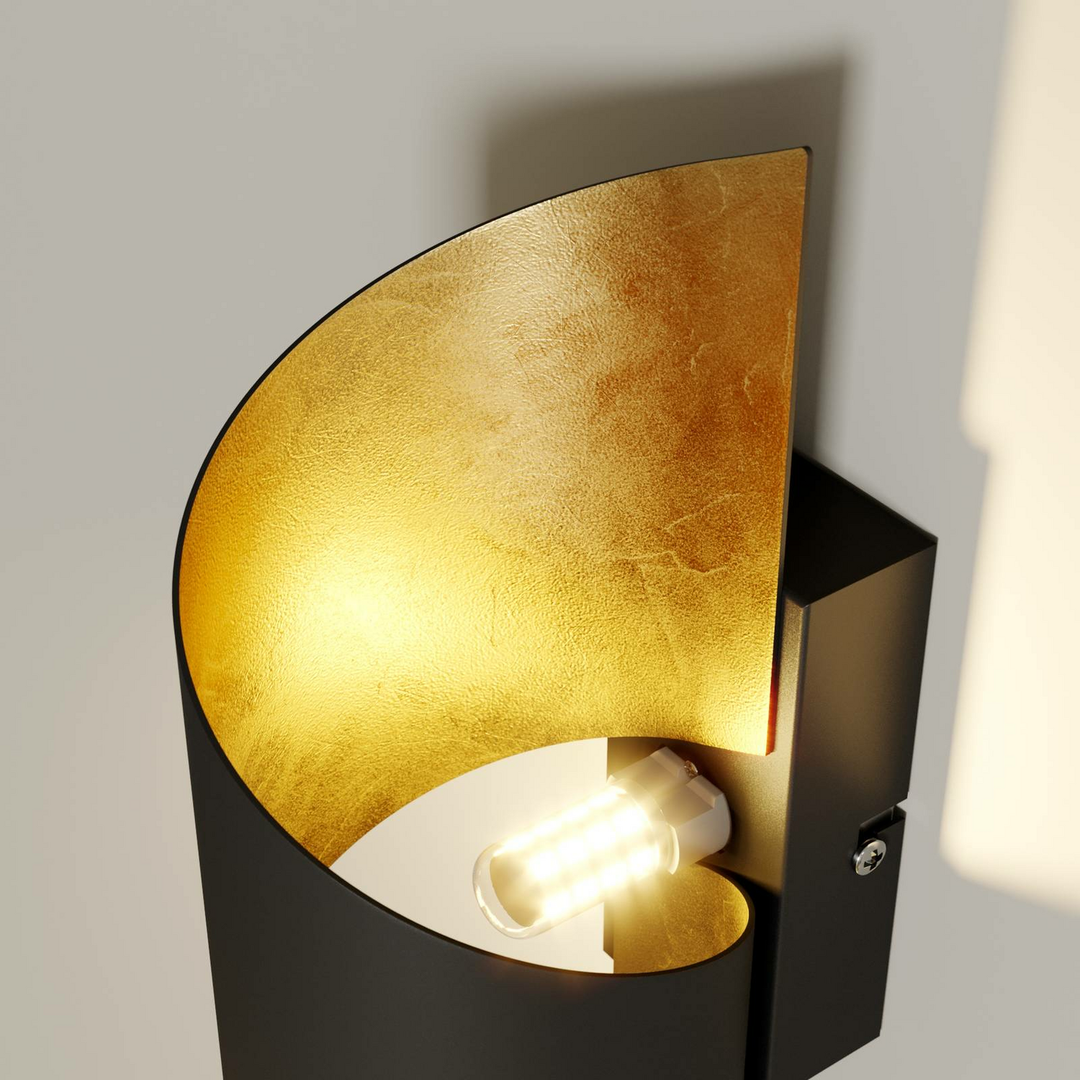 Lindby Metall-LED-Wandleuchte Wandleuchte Lampe Leuchte Desirio schwarz-gold