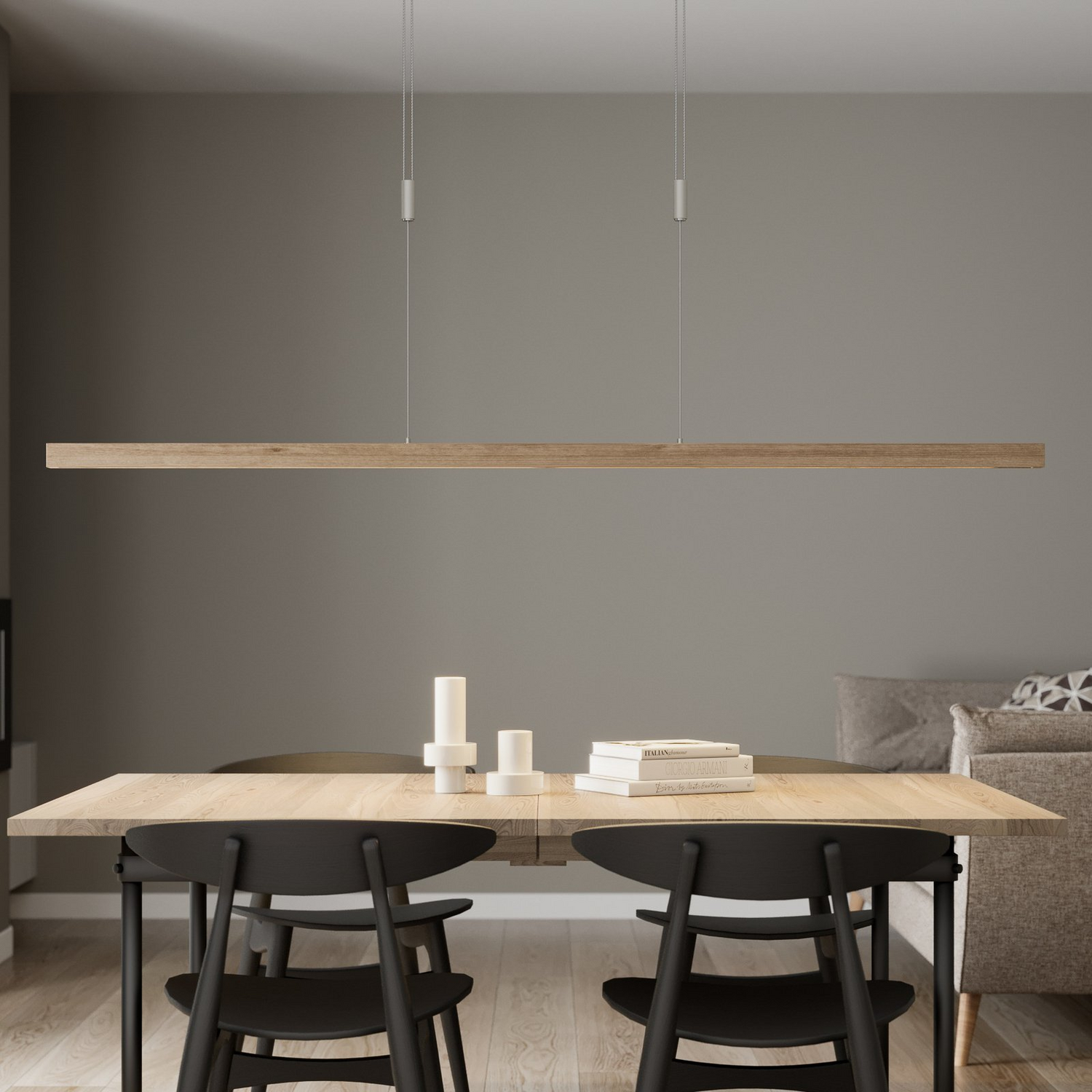 Rothfels Eichenholz Led Balkenpendelleuchte Deckenlampe Deckenleuchte Nora 15643 B-Ware