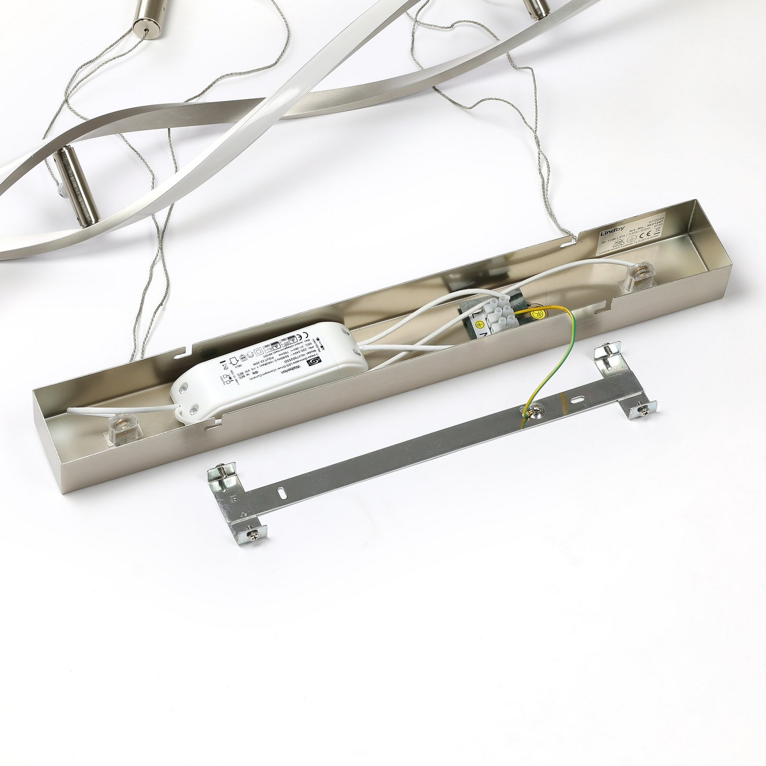 B-Ware Lindby Led Hängeleuchte Auron Hängelampe Lampe Leuchte Küchenlampe 2x12 W Nickel