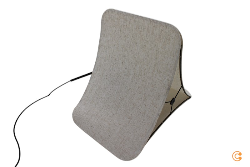 Suspension Nordlux Tinto de qualité B, abat-jour triangulaire en textile, suspension noire/beige