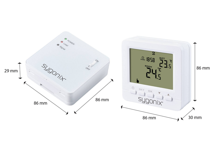 Sygonix Funk Raumthermostat Thermostat Aufputz Wochenprogramm 1 Bis 70 °C Weiß   B-Ware