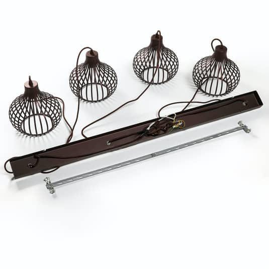 B-Ware Lindby Frances Hängelampe Hängeleuchte Pendellampe Lampe Leuchte Braun, 4 Fl.170