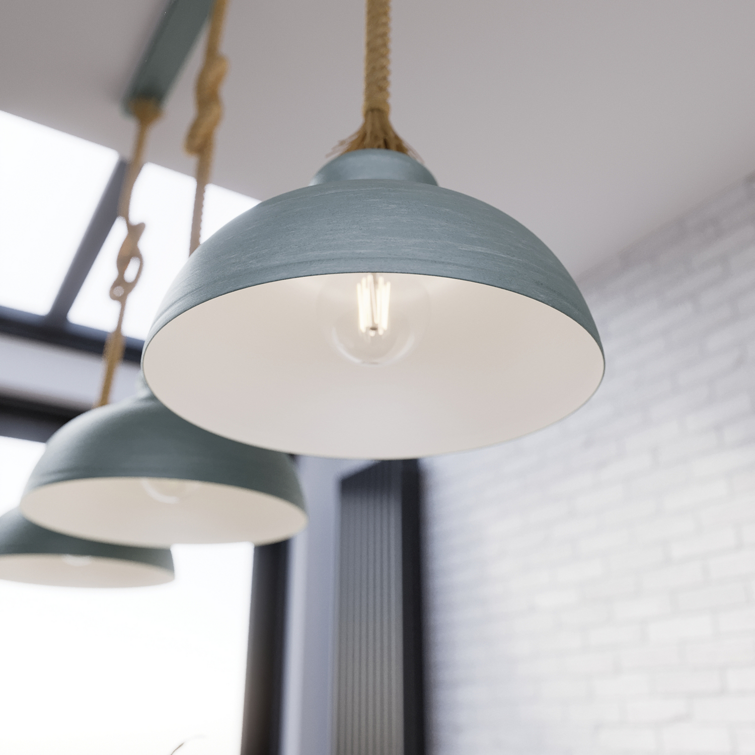 B-Ware Lindby Chaby Hängeleuchte Hängelampe Lampen Leuchten 3 Flammig E 27 Beton G718