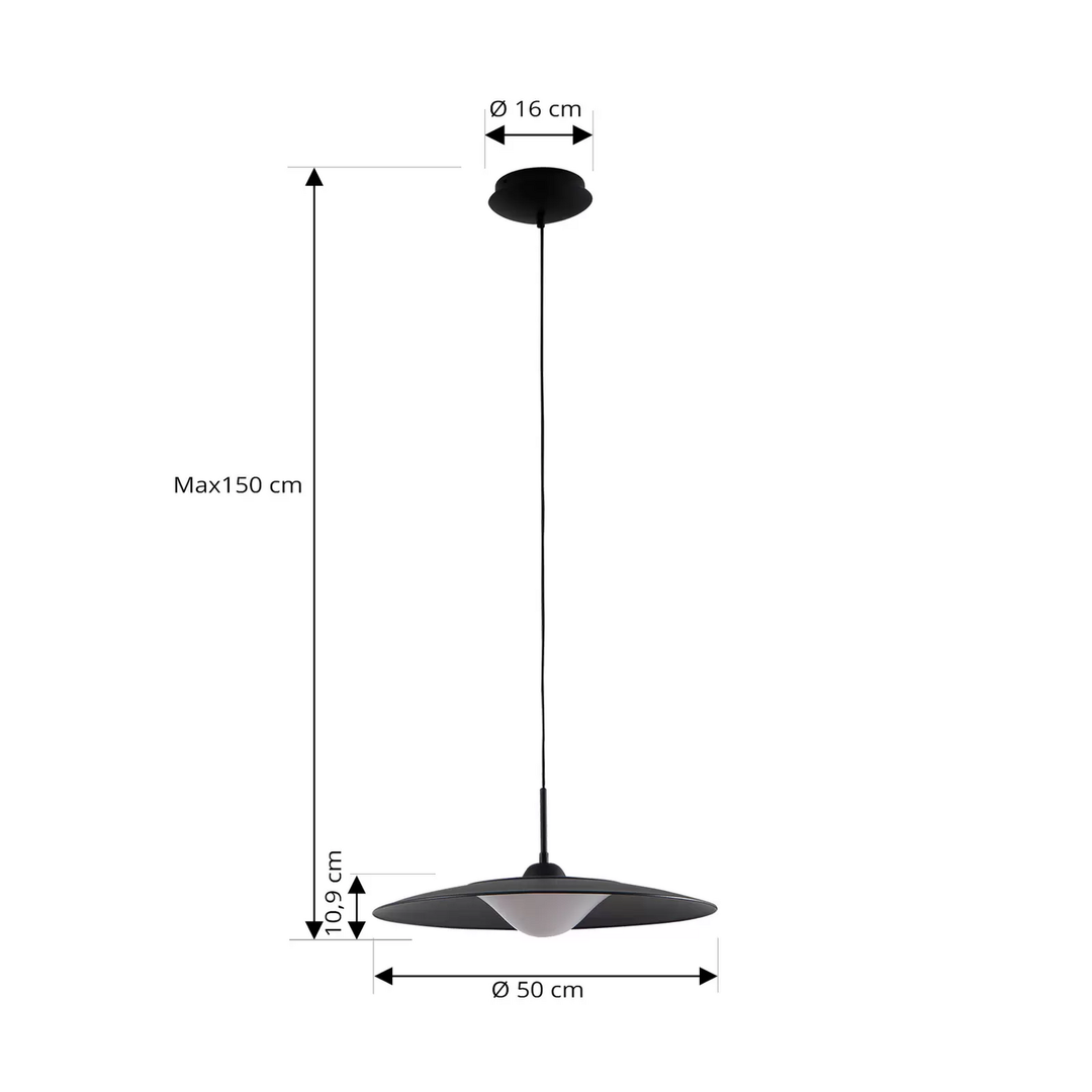 Lucande Led Hängeleuchte Foco Sandschwarz Metall ø 50 Cm Deckenlampe Lampe Spot B-Ware - 4251911778700