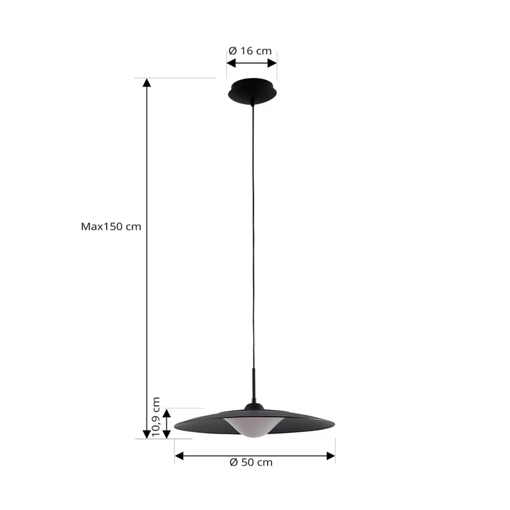 Lucande Led Hängeleuchte Foco Sandschwarz Metall ø 50 Cm Deckenlampe Lampe Spot B-Ware - 4251911778700