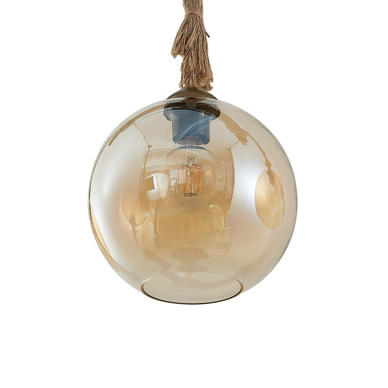 Lucande Mevan Hängeleuchte Pendelleuchte Deckenlampe Lampe Holzbalken Amber212 B-Ware - 4251911711295