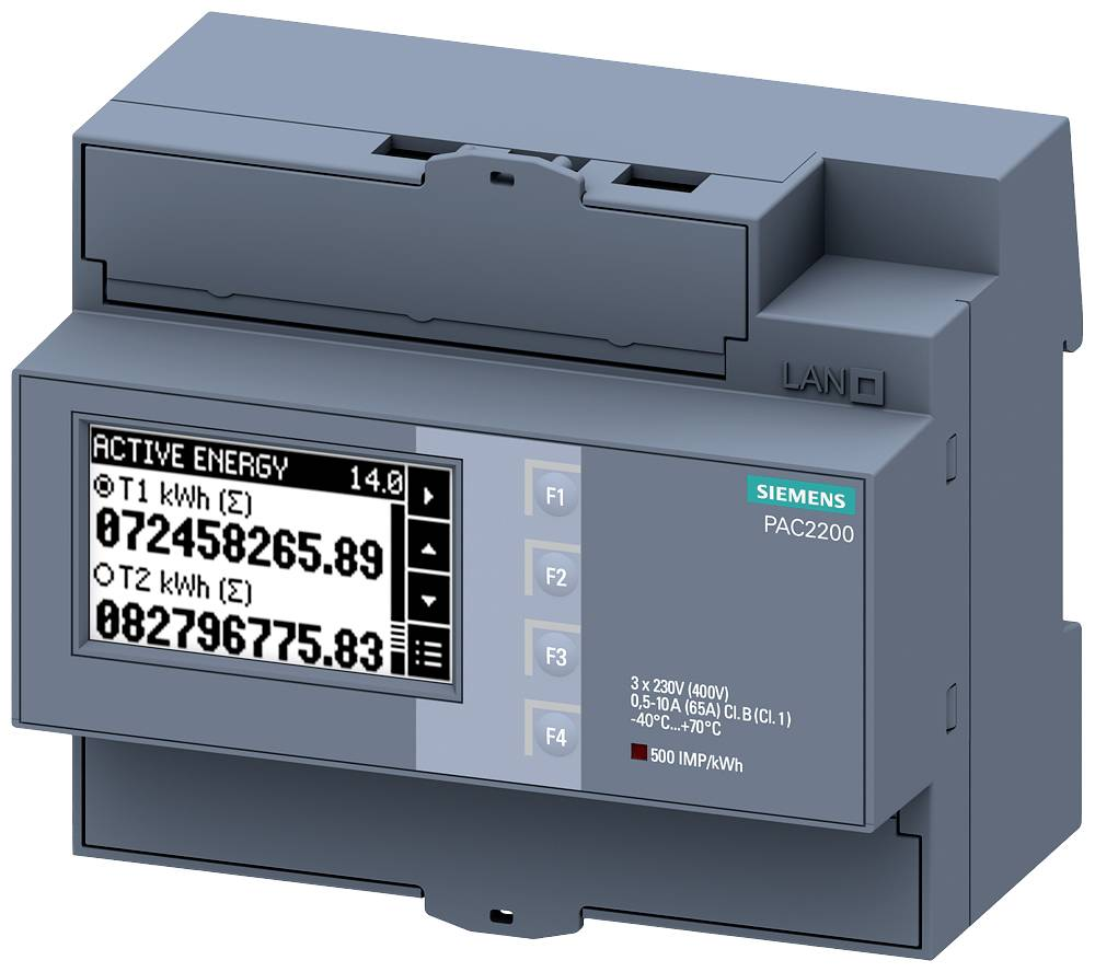 Siemens Sentron Messgerät 7 Km Pac2200 3 Phasig 65 A Hutschienengerät M Bus Gerät B-Ware