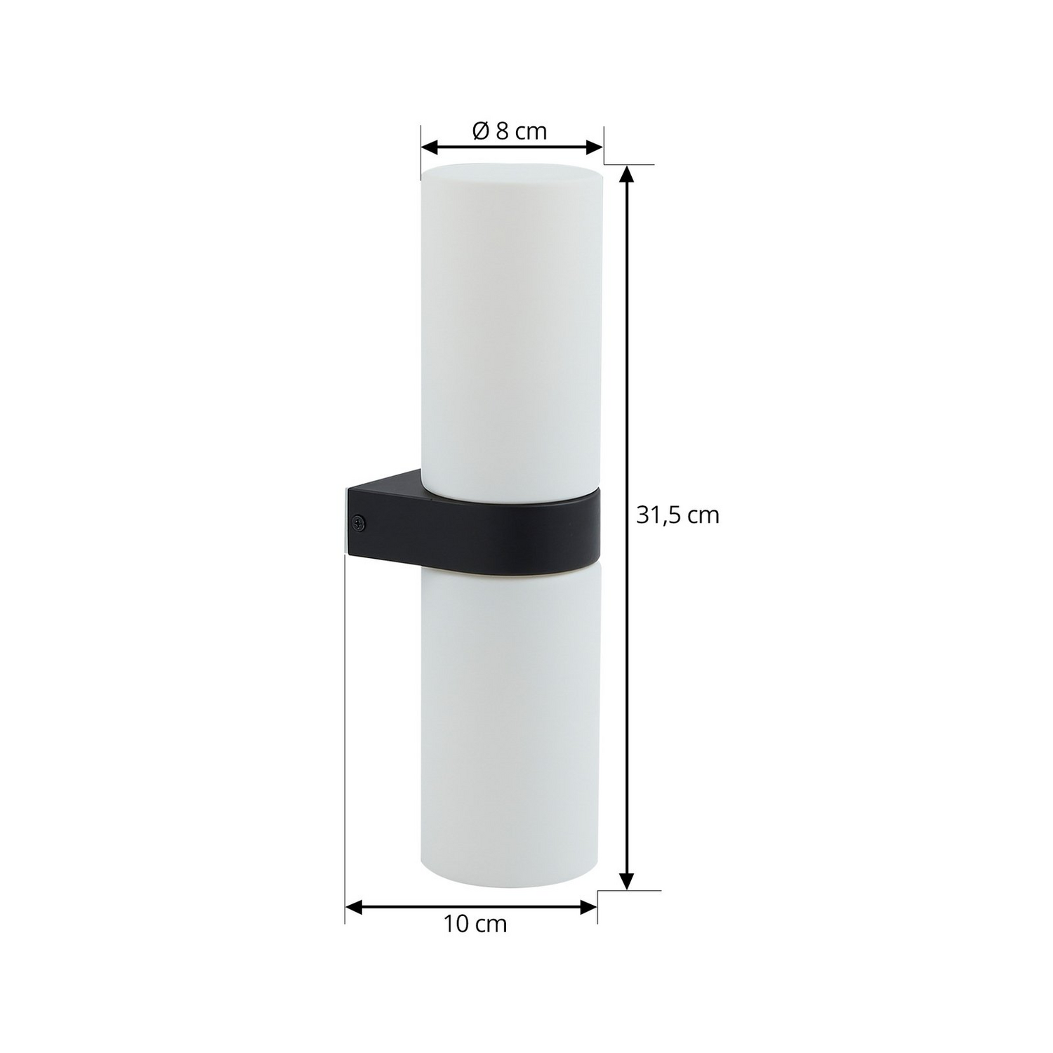 B-Ware Lucande Bad Wandleuchte Basolo Schwarz Höhe 31,5 Cm Glas Wandlampe Lampe Leuc121