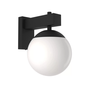 Applique murale extérieure Eglo Bufalata de qualité B, lampe murale, lampe d'extérieur, verre noir, blanc opale