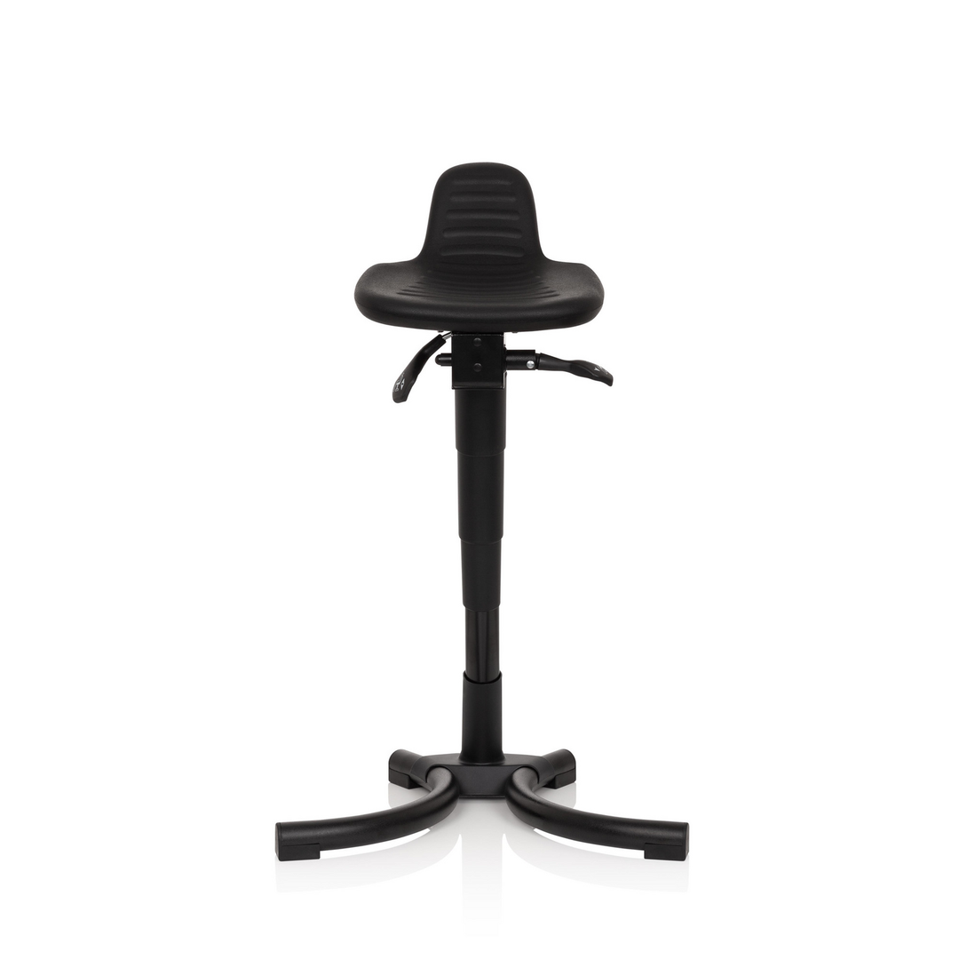 hjh OFFICE Stehhilfe Arbeitsstuhl TOP WORK 34 PU schwarz Schaum Metallgestell