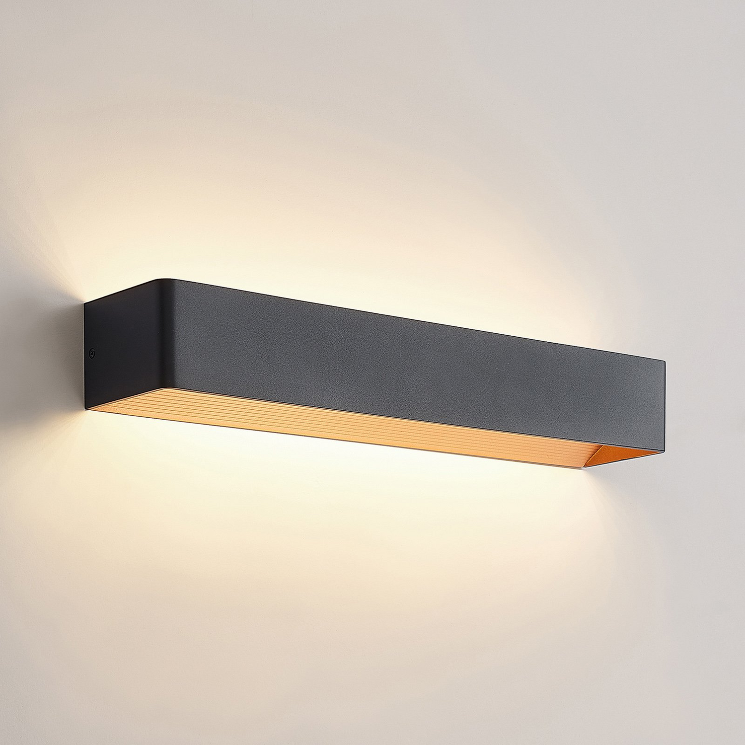 Applique murale LED Arcchio Karam, lampe murale, éclairage, lampe de couloir, 53 cm, noir
