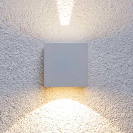 Lucande Weiße LED-Außenwandleuchte Jarno, Würfelform Wandleuchte Lampe Leuchte 3