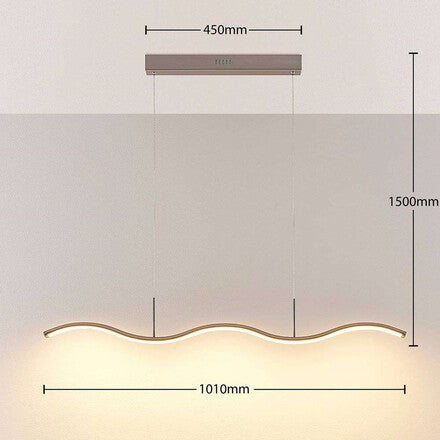 Lucande LED-Hängelampe Brama Hängeleuchte Wohnzimmerlampe Lampe LED wellenför605 - 4251096547276