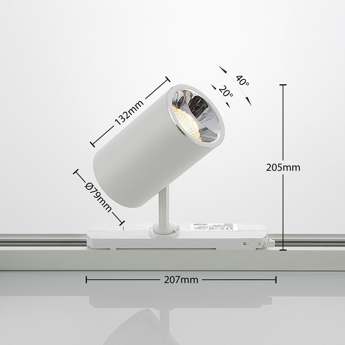 Arcchio Vedro Led Schienenstrahler 3.000 K 25,2 W Strahler Deckenlampe Lampe S8 B-Ware - 4251096566857