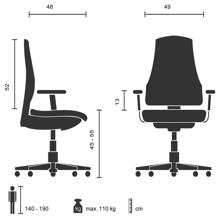 hjh OFFICE Bürostuhl Drehstuhl Schreibtischstuhl Stuhl Stoff rot Armlehne