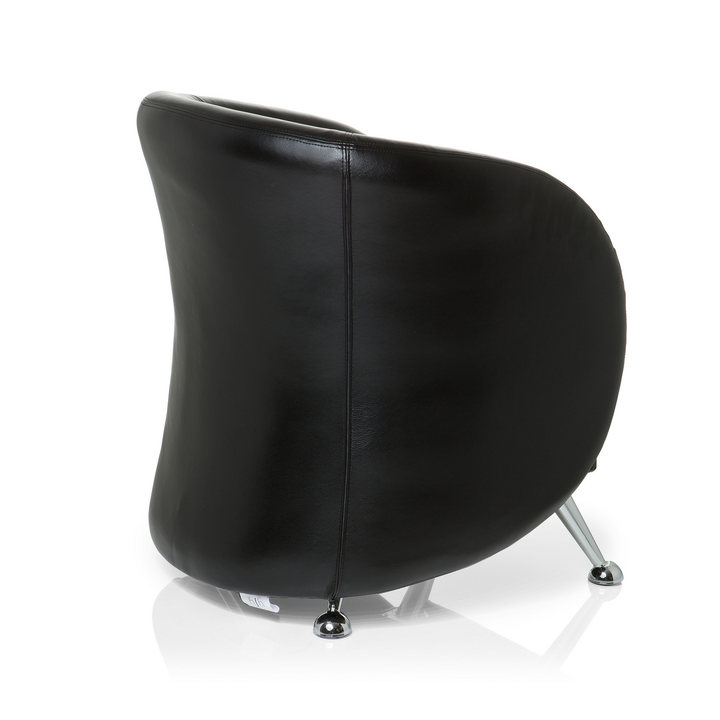 Hjh Office Loungesessel Clubsessel Sessel Kunstleder Schwarz Armlehne Standfuß B-Ware