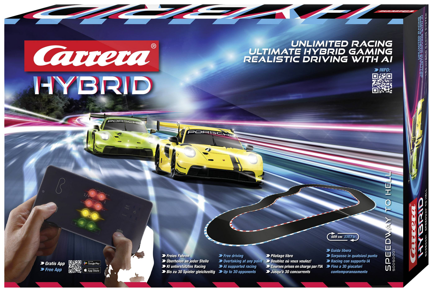 Carrera Hybrid Racing Set Speedway To Hell Green Hell Autorennbahn 2 Fahrze527 B-Ware