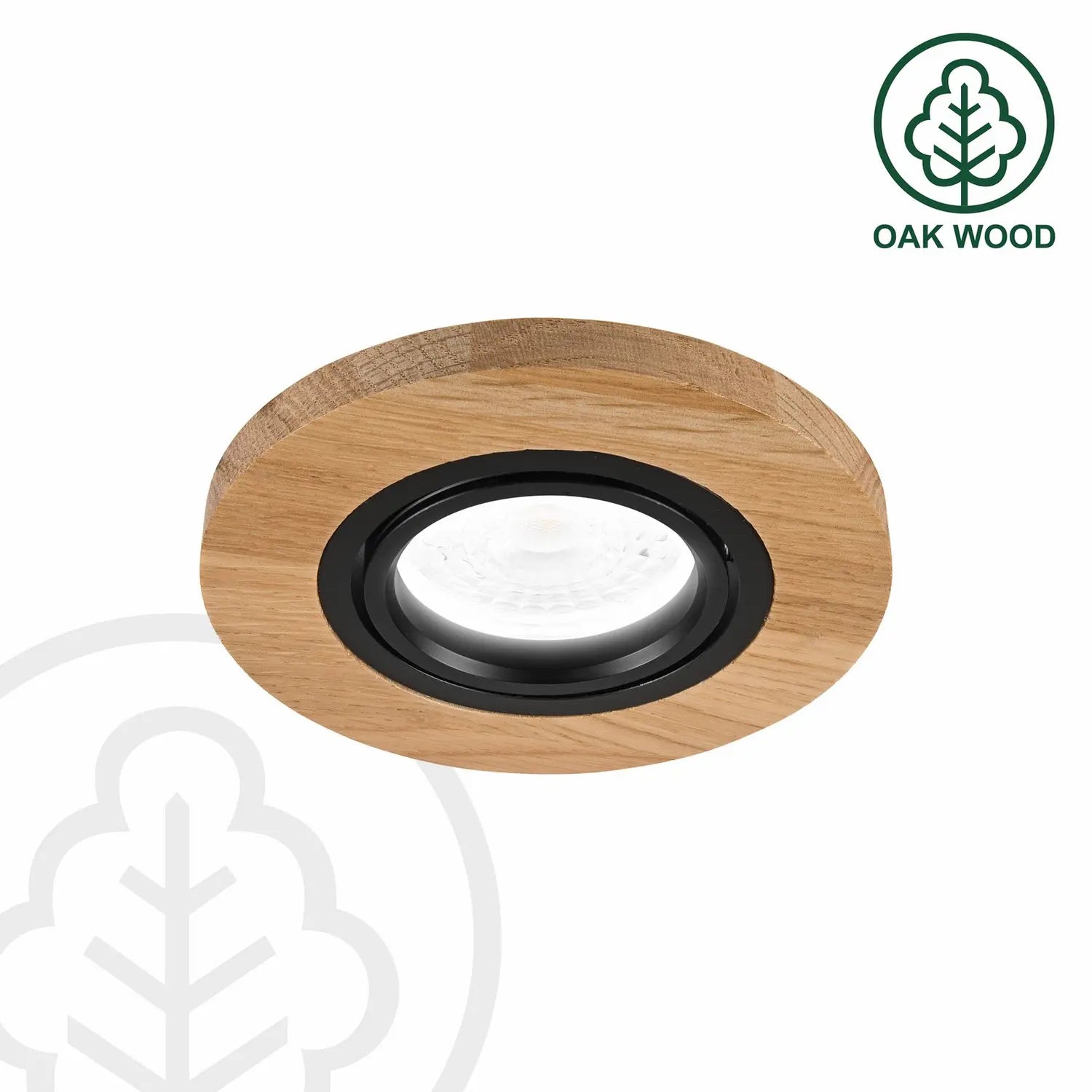 B-Ware Runde Deckeneinbauleuchte Einbauspot Tobby Eiche Holz Lampe Leuchte ø10cm Gu10 - 5907687456197