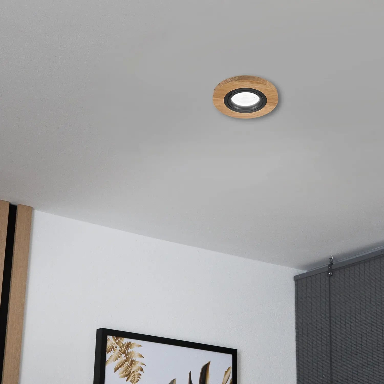 B-Ware Runde Deckeneinbauleuchte Einbauspot Tobby Eiche Holz Lampe Leuchte ø10cm Gu10 - 5907687456197