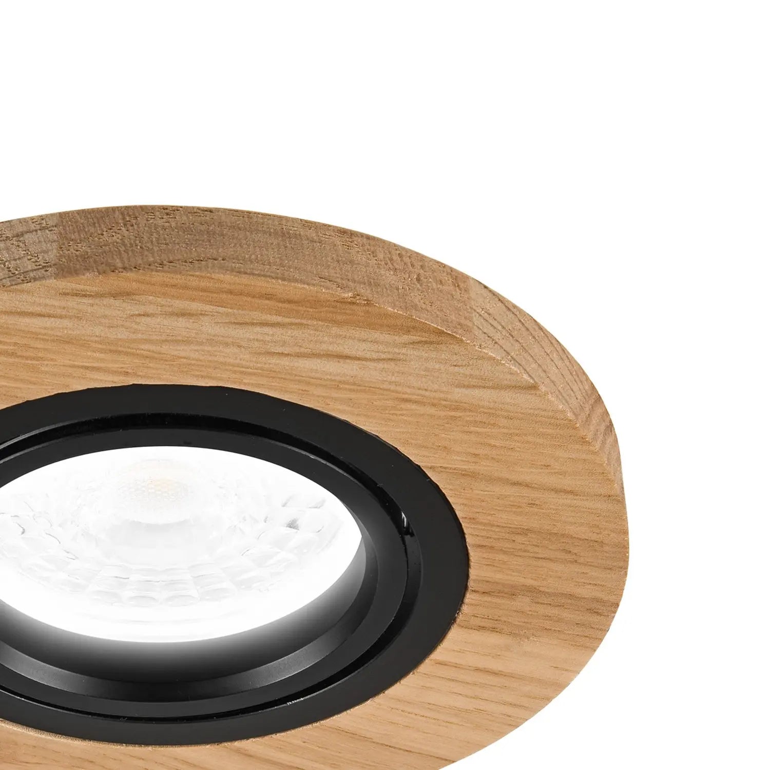 B-Ware Runde Deckeneinbauleuchte Einbauspot Tobby Eiche Holz Lampe Leuchte ø10cm Gu10 - 5907687456197