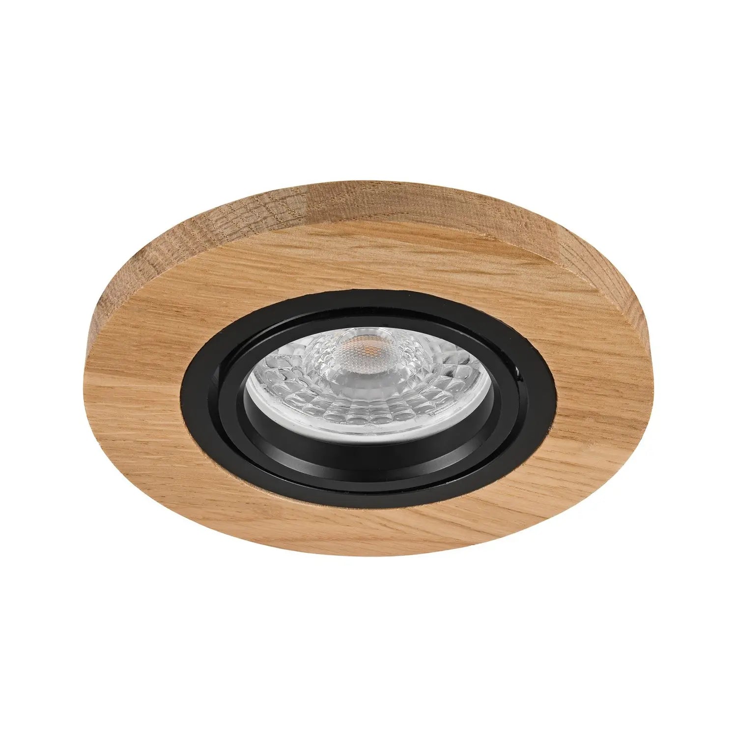 B-Ware Runde Deckeneinbauleuchte Einbauspot Tobby Eiche Holz Lampe Leuchte ø10cm Gu10 - 5907687456197