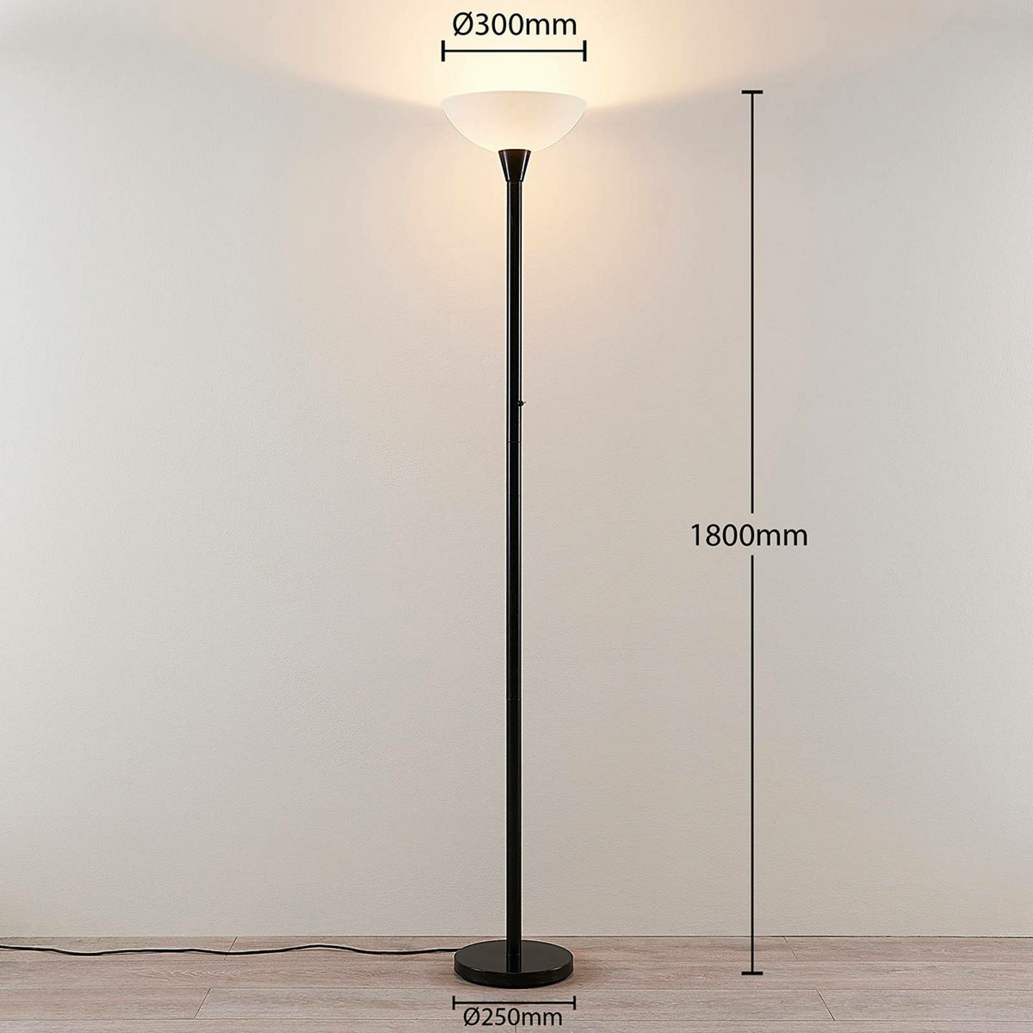 B-Ware Lindby Deckenfluter Ignacia Stehlampe Stehleuchte Lampe Glasschale Schwarz Antik - 4251096543414