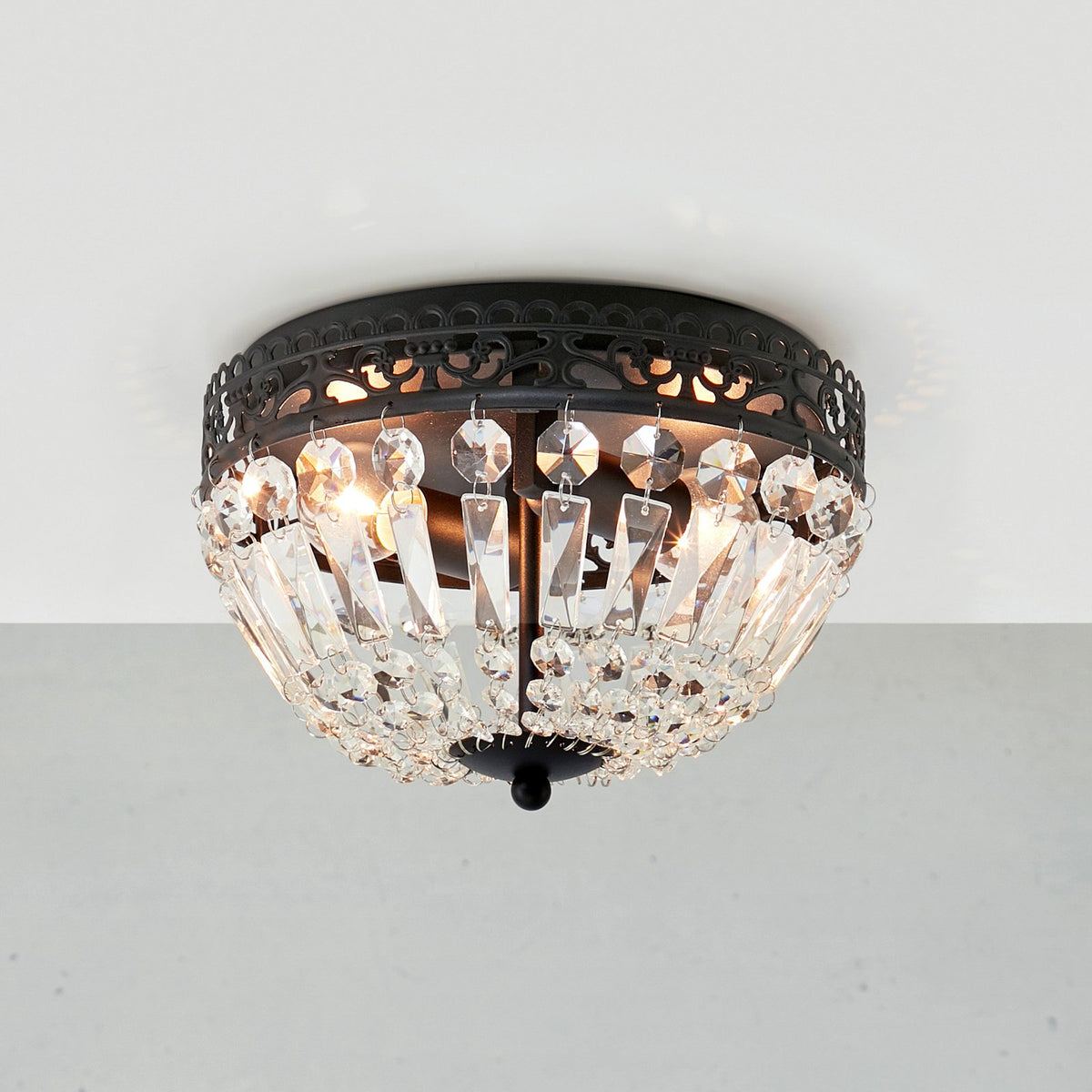 Markslöjd Deckenlampe Etienne Glaskristalle Ø 25 cm schwarz Deckenleuchte Lampe - 7330024609440