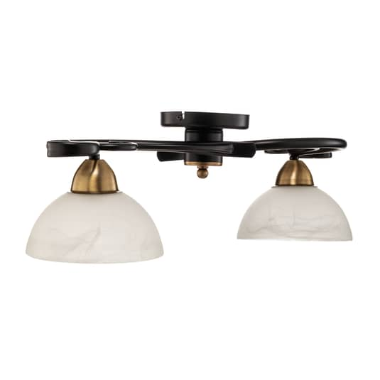 B-Ware Euluna Deckenlampe Flora Hängeleuchte Lampe Leuchte 2 Glasschirme Vintage Stil  - 5907565959765