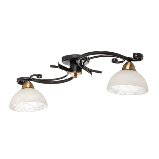 B-Ware Euluna Deckenlampe Flora Hängeleuchte Lampe Leuchte 2 Glasschirme Vintage Stil  - 5907565959765