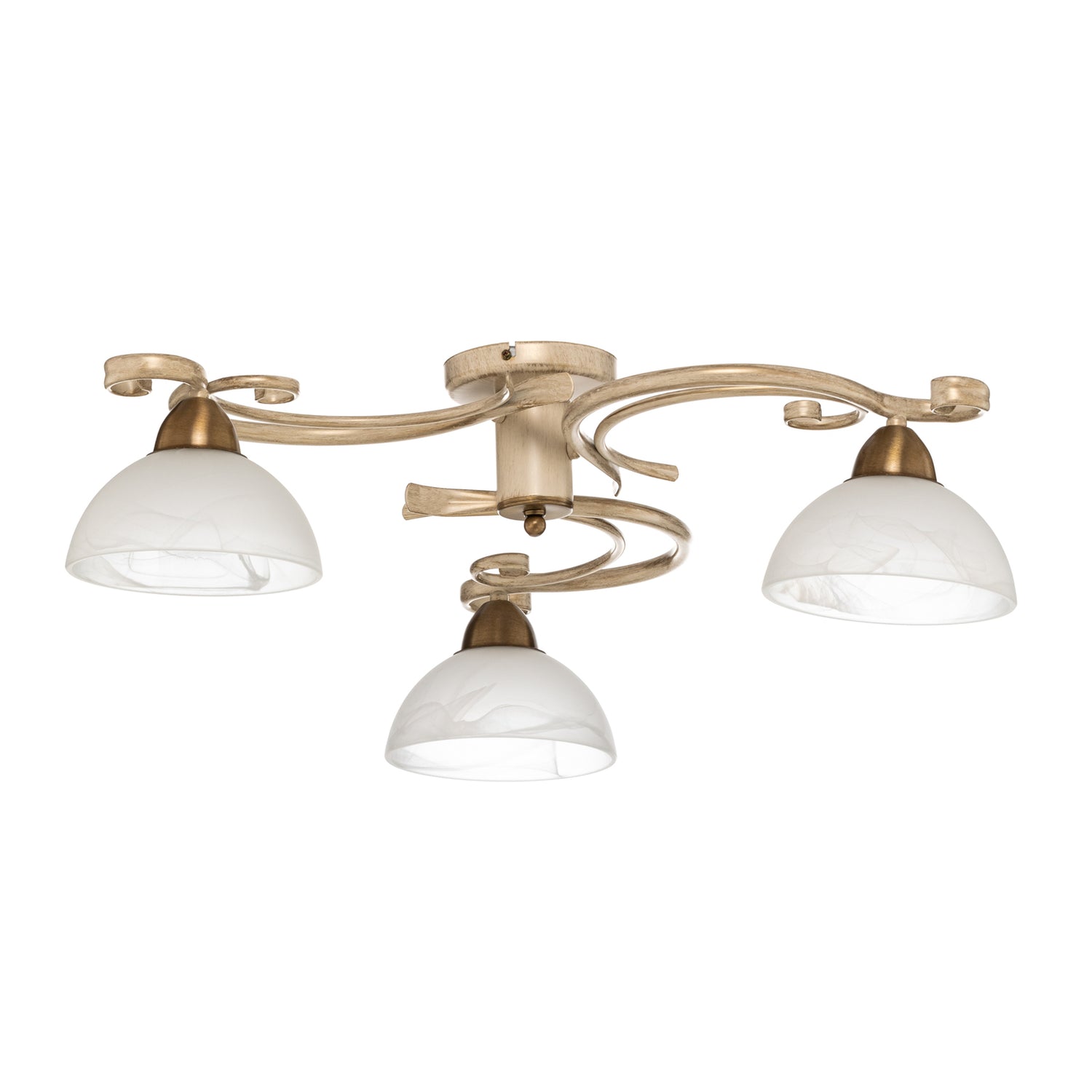 B-Ware Euluna Deckenlampe Lampe Leuchte Flora Glasschirm Weiß Messing Siehe Text - 5907565959710