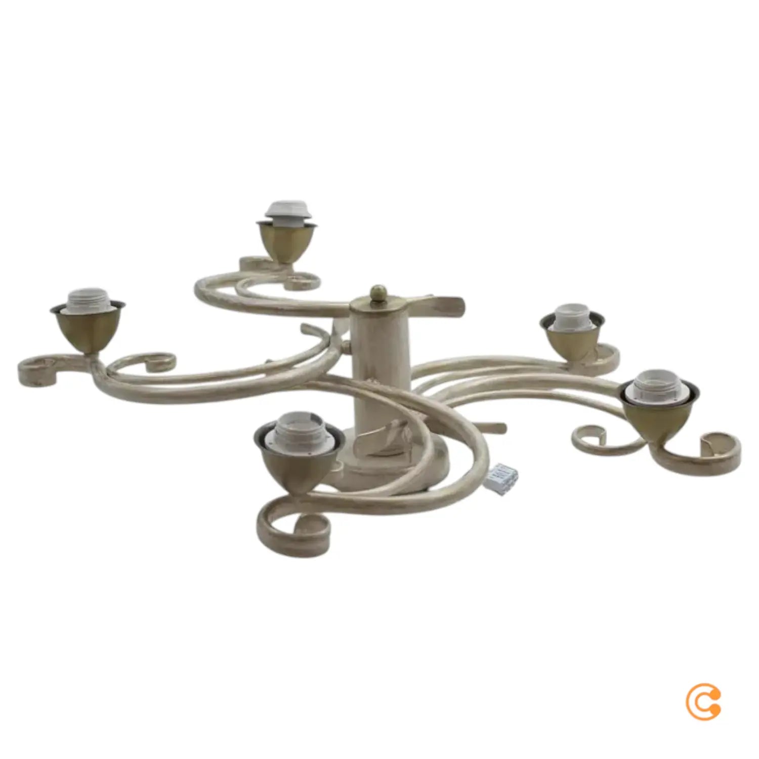 B-Ware Deckenlampe Flora 5 Glasschirme Weiß Messing Deckenleuchte Lampe Siehe Text/Foto - 5907565959727