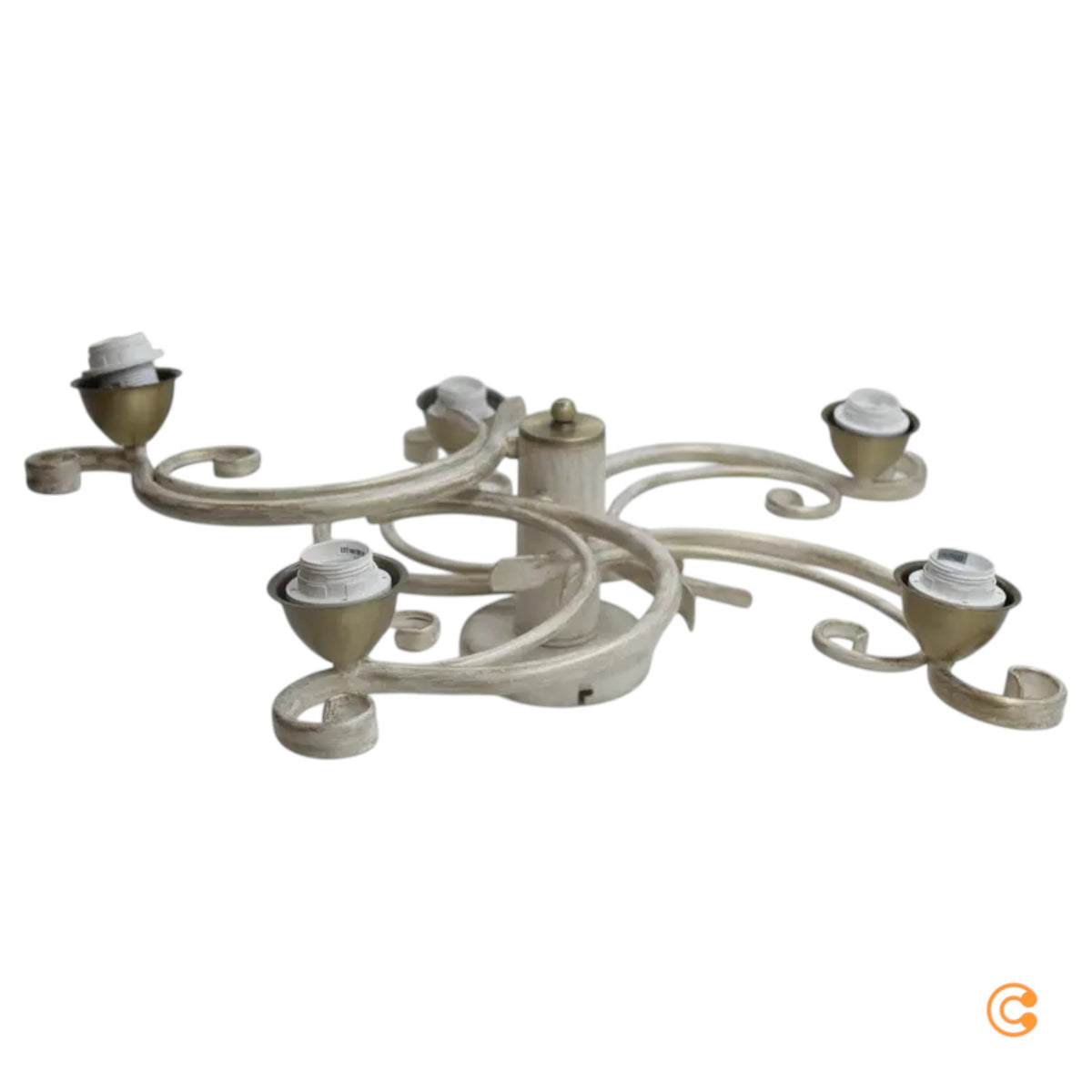 Deckenlampe Flora 5 Glasschirme weiß messing Deckenleuchte Lampe SIEHE TEXT/FOTO - 5907565959727