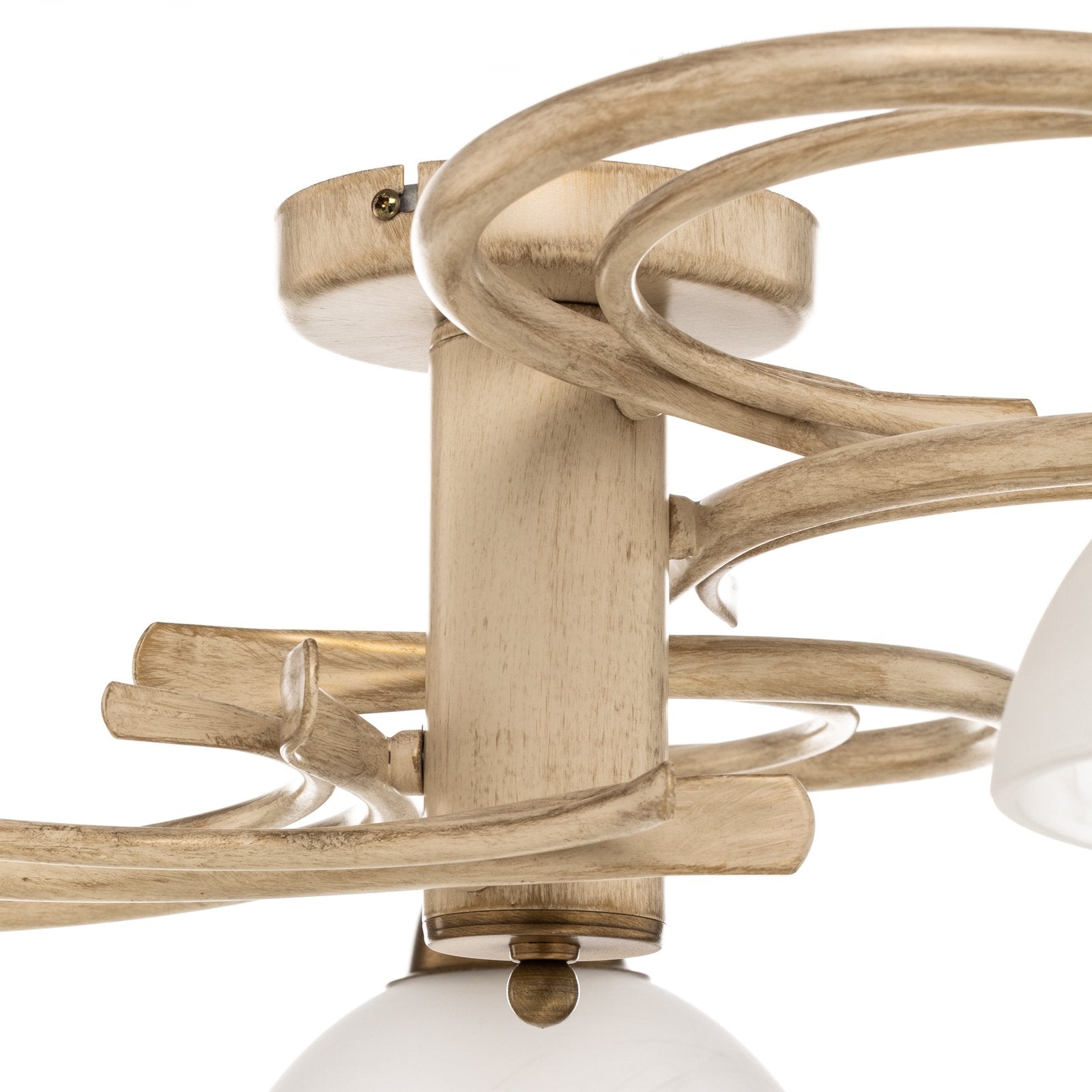 Deckenlampe Flora fünf Glasschirme weiß messing Deckenleuchte Lampe Leuchte Spot - 5907565959727