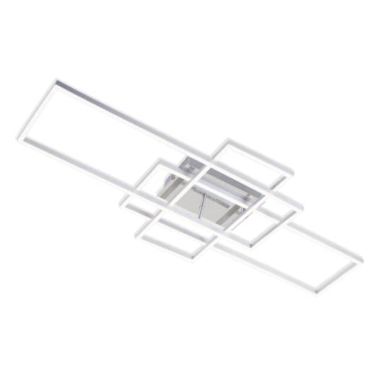 Plafonnier décoratif rectangulaire Briloner de qualité B, 3 lumières, couleur aluminium CCT. 