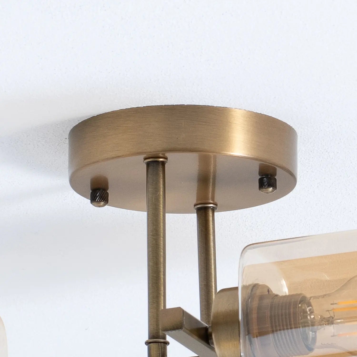 B-Ware Horia Deckenleuchte Lampe Antikgold Bernstein Glas Metall Gold Patiniert - 8698957170284
