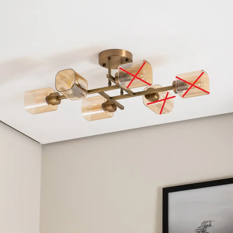 B-Ware Avonni Deckenlampe Horia Leuchte Antikgold Amber 80x40 Cm Glas Siehe Text/Foto - 8698957170291