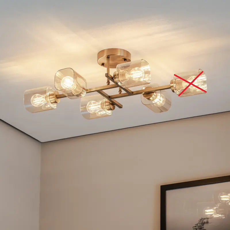 B-Ware Avonni Deckenlampe Horia Leuchte Antikgold Amber 80x40 Cm Siehe Text/Foto - 8698957170291