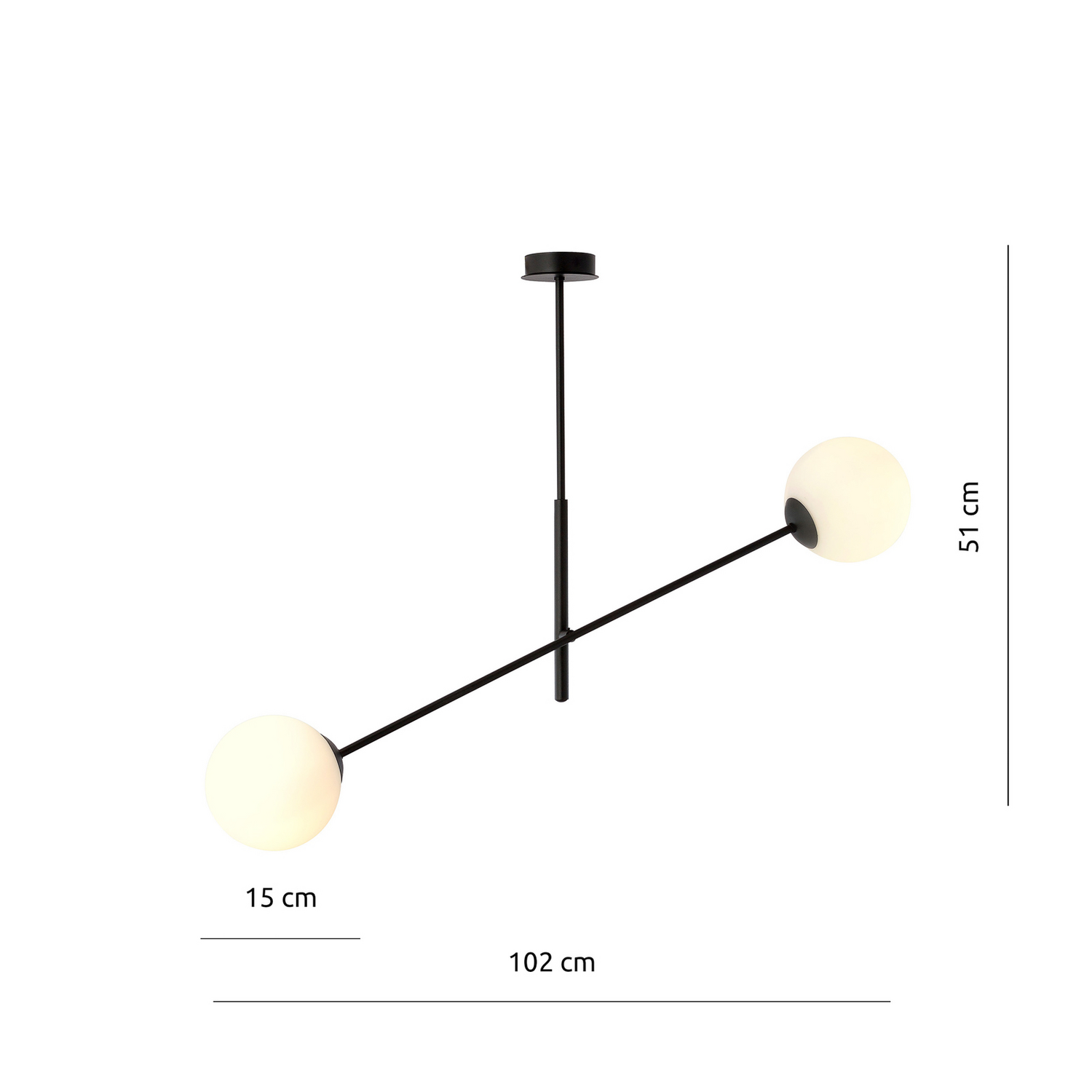 B-Ware Deckenlampe Linear Schwarz/Opal Deckenleuchte Lampe Leuchte Siehe Text/Foto - 5901738923577