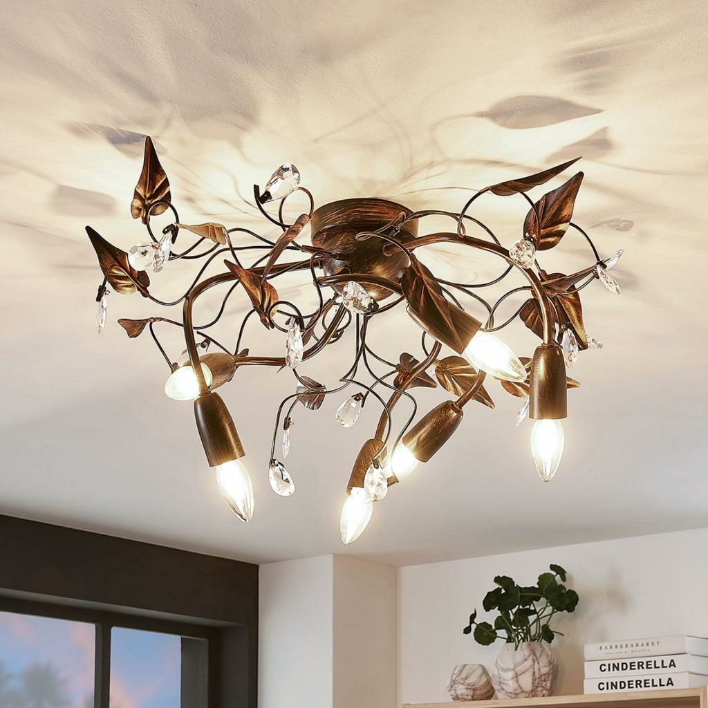 B-Ware Lampenwelt.Com Deckenlampe Deckenlampe Lampe Marlitt, Geschwungene Arme, 6 Fl812 - 4251096557435