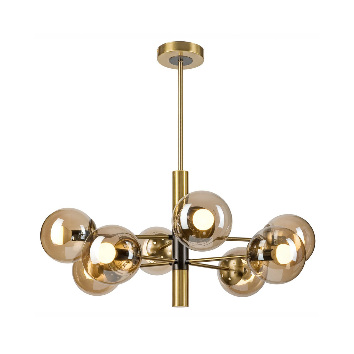 Lamkur Lighting Deckenlampe Natalia Deckenleuchte goldfarben Glas 8flg E14 Ø68cm - 5907687453905