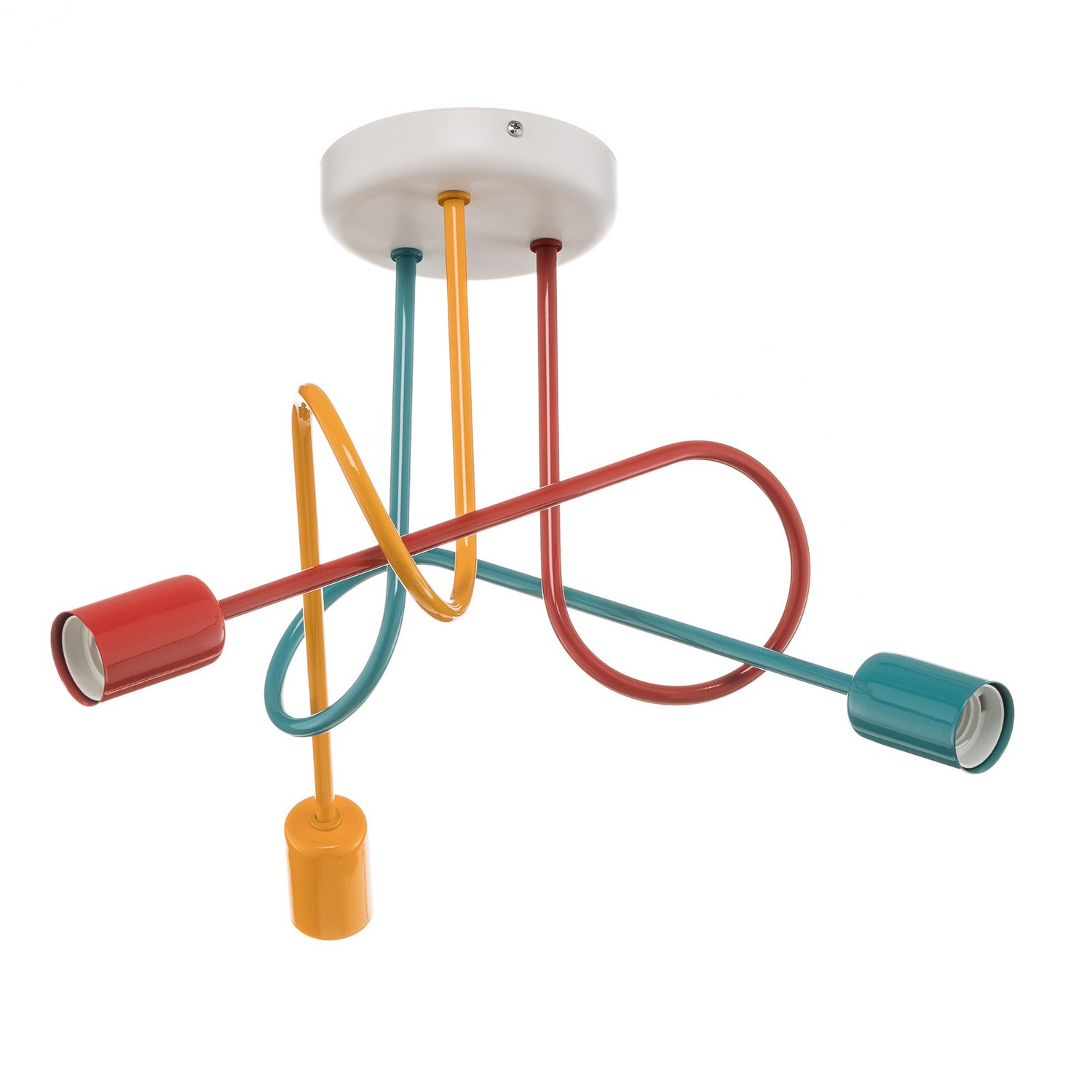 B-Ware Deckenlampe Oxford Dreiflammig Orange Rot Türkis Deckenleuchte Lampe Leuchte