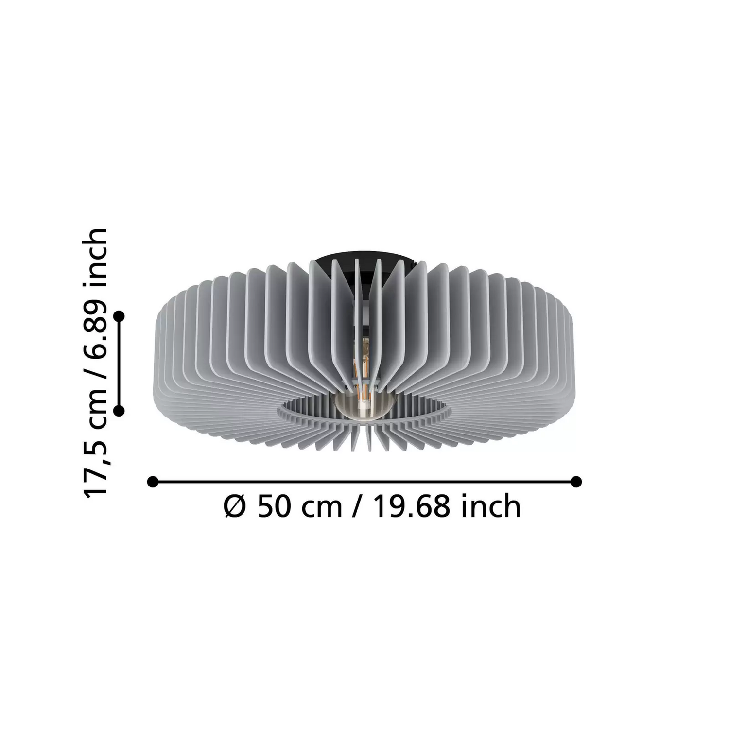 B-Ware Eglo Deckenlampe Palombaia Im Fächerlook Deckenleuchte Deckenlicht Grau E27 - 10015294