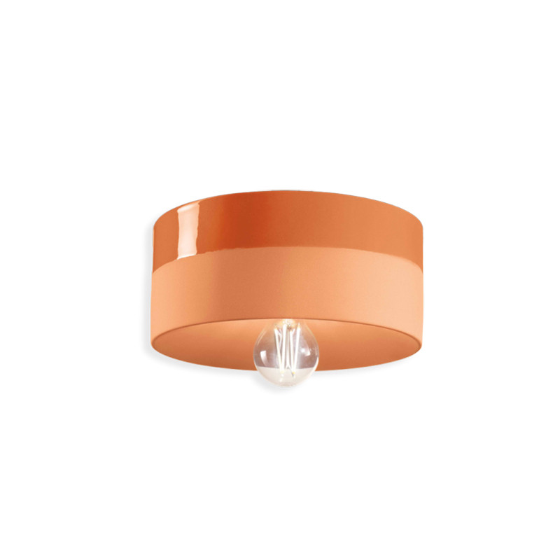 Ferroluce Deckenlampe Pi Arancio Pesca Lampe Keramik Glänzend/Matt ø 25cm Orange B-Ware - 8056598473568